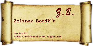Zoltner Botár névjegykártya